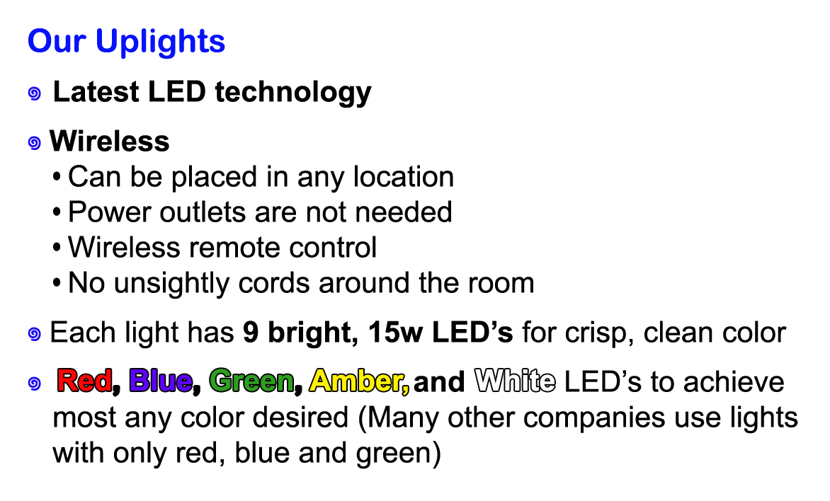 Uplighting Information